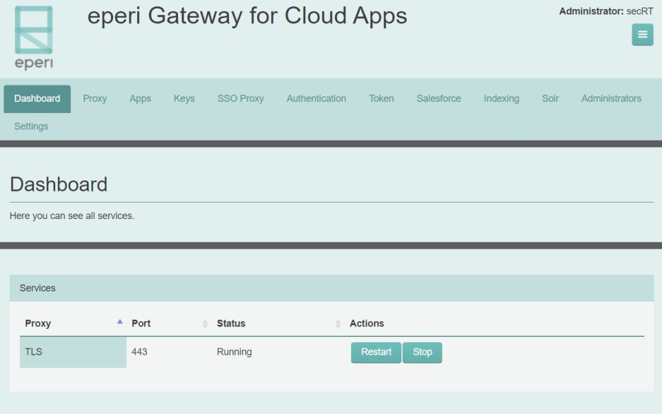 screenshot of eperi Cloud Data Protection